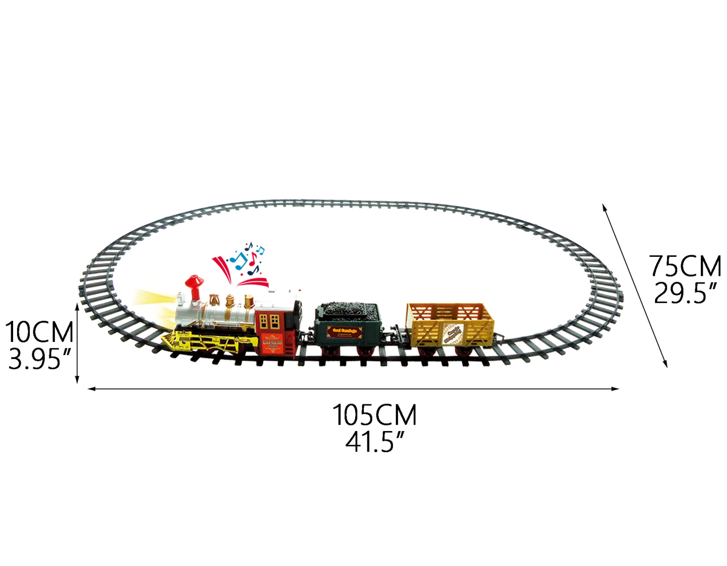 Mega Classic Train Set With Accessories, 20 Pcs Plat Set, Light, Sound & Smoke Large Jumbo Size