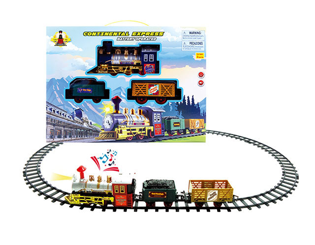 Mega Classic Train Set With Accessories, 20 Pcs Plat Set, Light, Sound & Smoke Large Jumbo Size