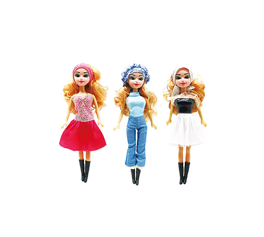 12-Inch Doll with Fashion Collection - 3 Packs - Embrace Style with 3 Assorted Trendy Outfits