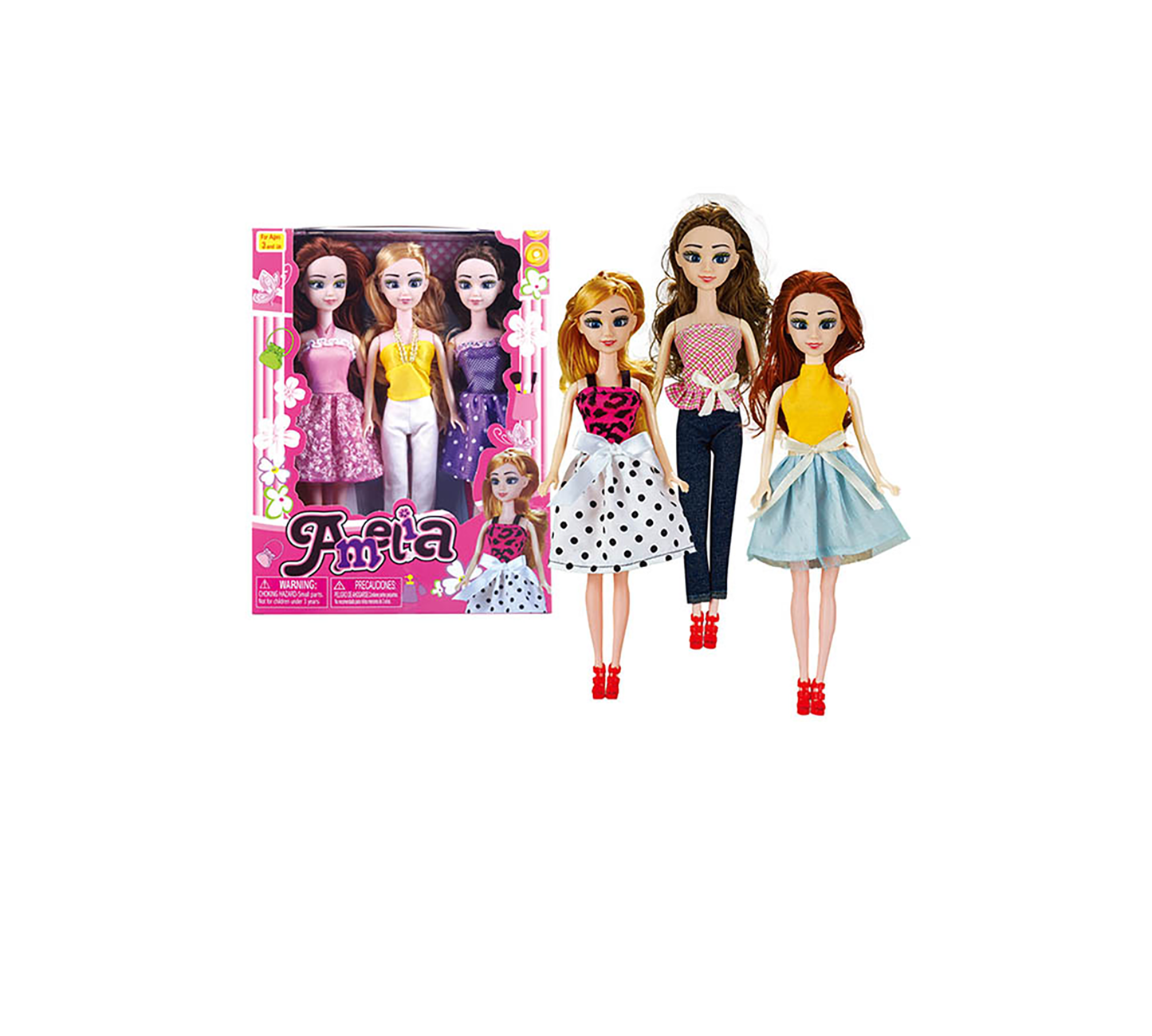 6 Dolls Set of 12-Inch Dolls Beauty Fashion Collection with Assorted Styles of Fashion Dolls