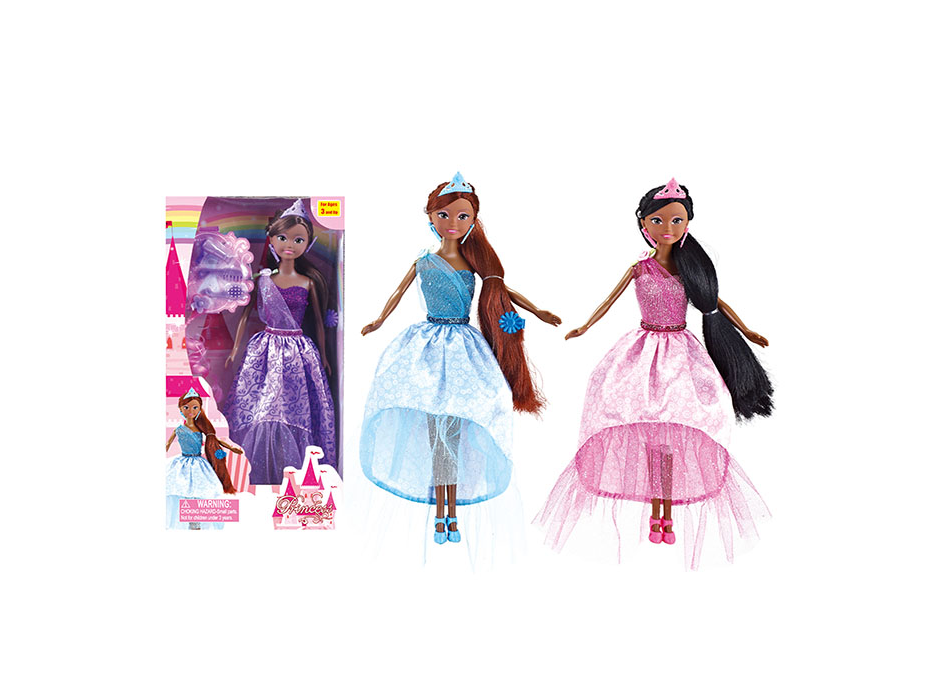 3 Pack African American Black & Brown Girl Doll Princess Play Set with Accessories (12 Inches Height)- Spark Imagination in 3 Styles