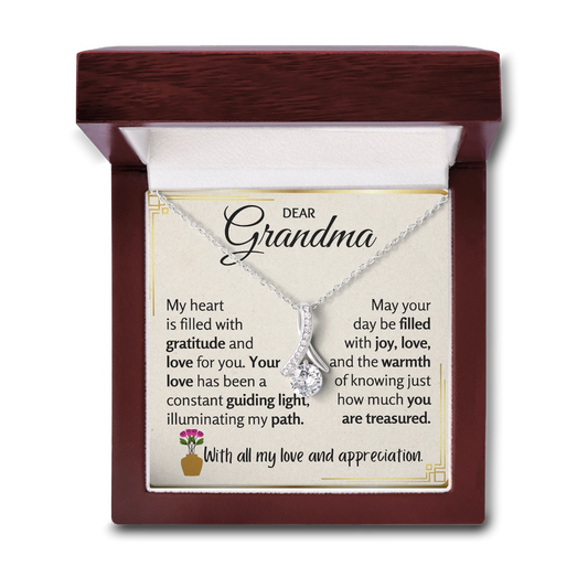 To My Grandma Allure Necklace With Heartfelt Message Card in Luxury Wood Box