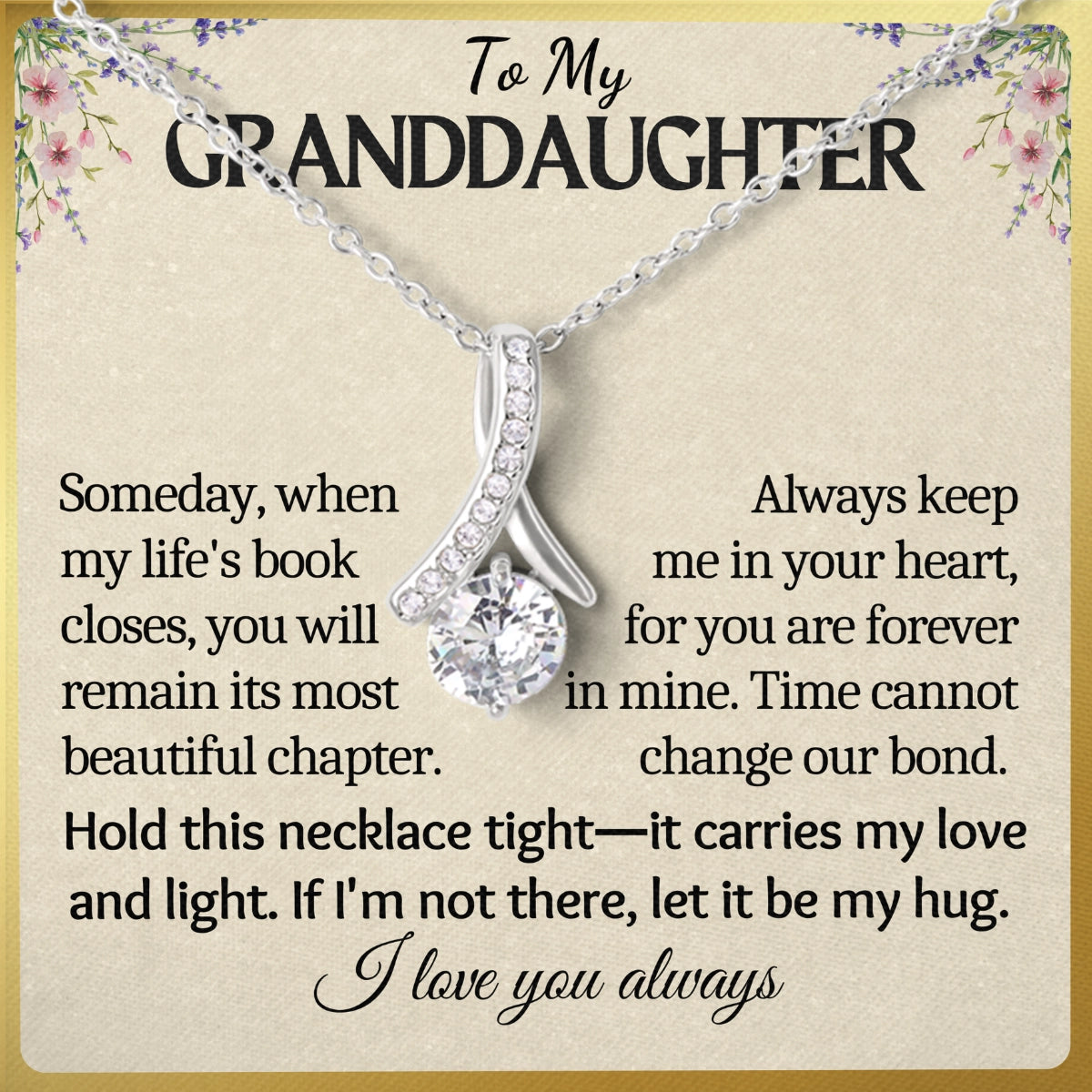 To My Granddaughter Allure Necklace With Heartfelt Message Card in Luxury Wood Box (Copy)