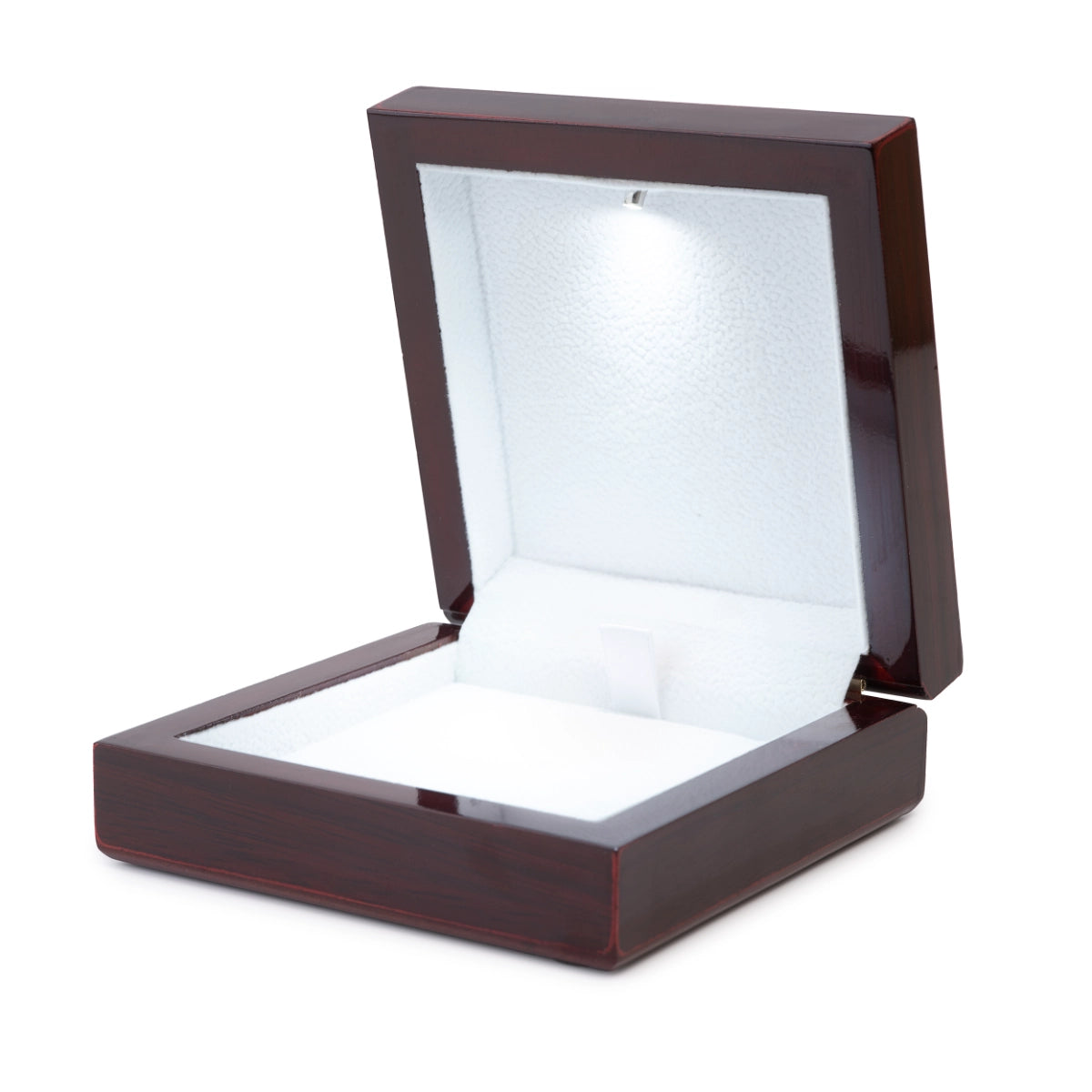 Wooden Jewelry Box with LED Light - Mahogany