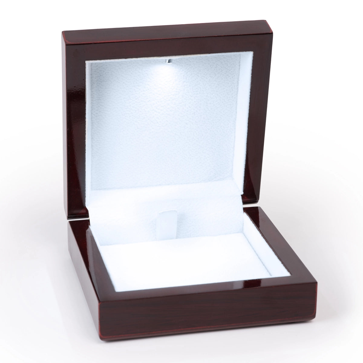 Wooden Jewelry Box with LED Light - Mahogany