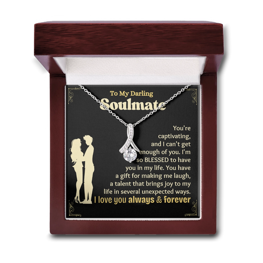 To My Soulmate Allure Necklace With Heartfelt Message Card in Luxury Wood Box