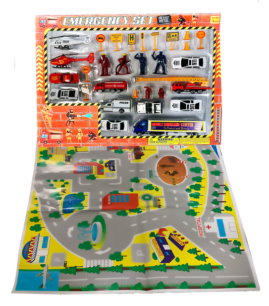 31-Piece Die-cast Emergency Vehicle Toy Play Set for Heroic Adventures