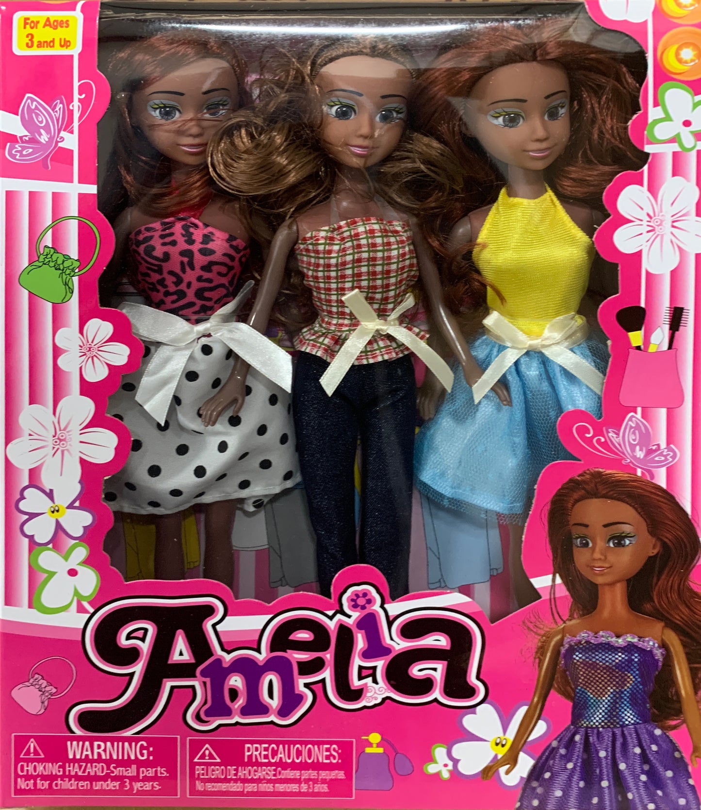 African American Brown Black Girl Doll set, Set of 6 Dolls 12 Inch Beauty Fashion Collection