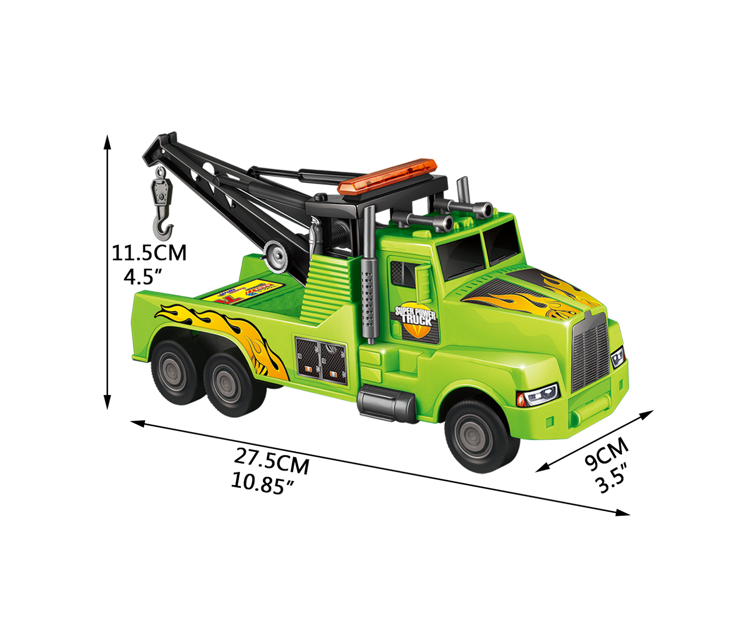 2 Packs of 11 Inches Friction Mega Tow Truck